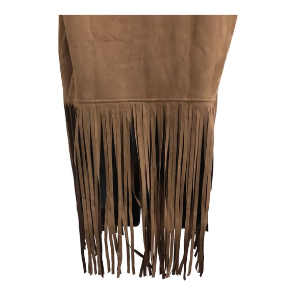 Sincerely‎ Jules suede boho western brown fringed open front vest size small - Picture 4 of 13
